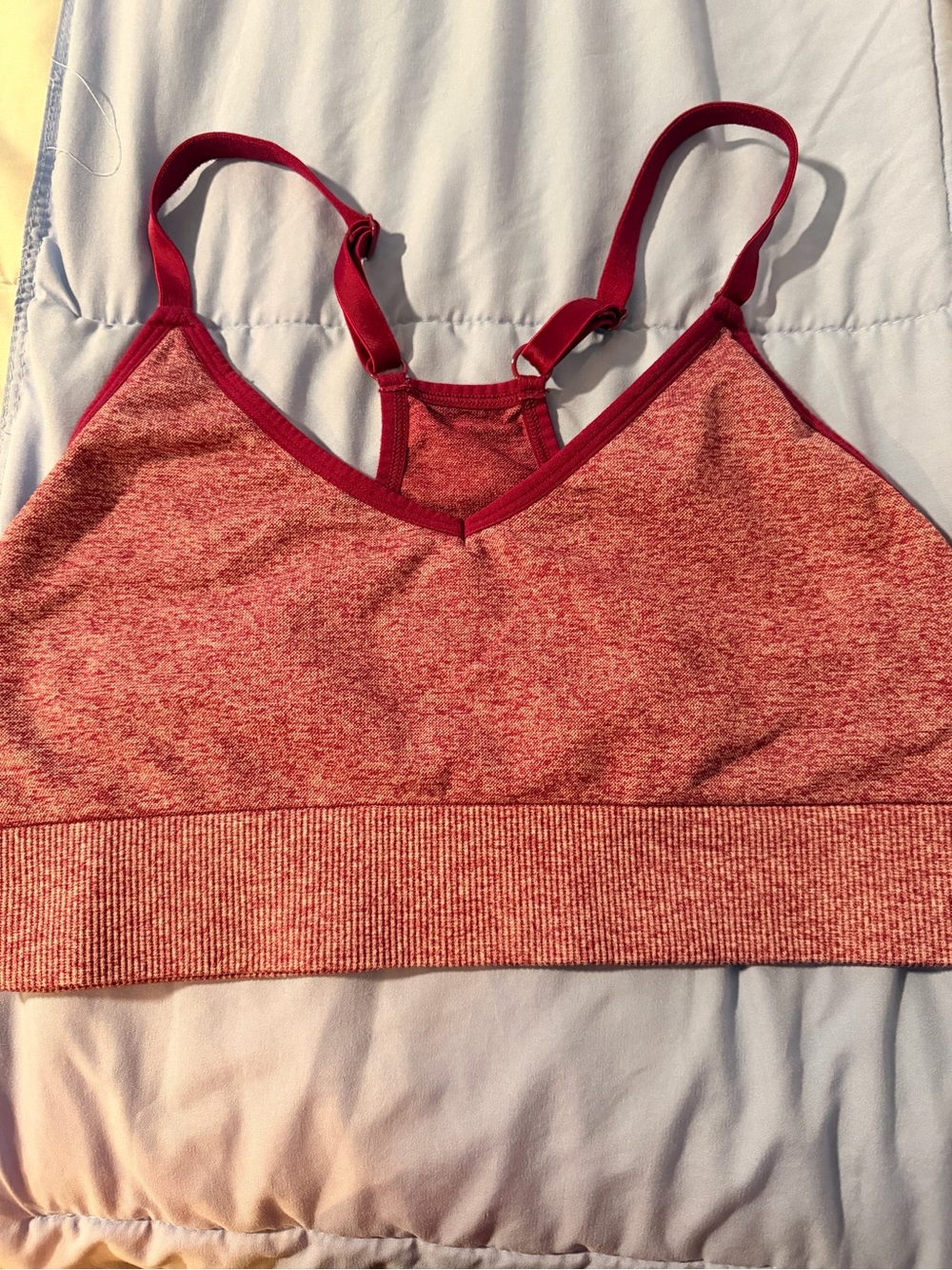 Women's Seamless Red Sports Bra PINK - ComfortFit